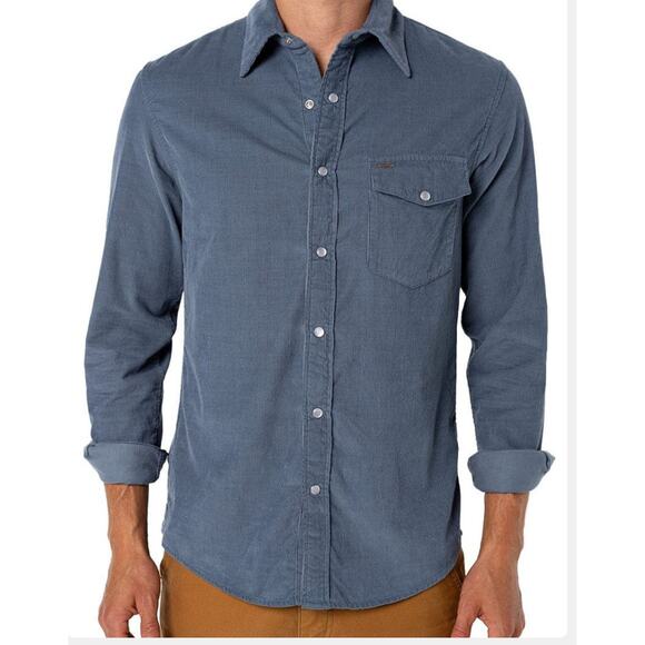 Criquet size XXL shirt corduroy pesl snap dusty blue western flair 100% cotton - Picture 1 of 9